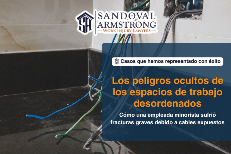 Los peligros ocultos de los espacios de trabajo desordenados: Cómo una empleada minorista sufrió fracturas graves de rodilla debido a cables expuestos