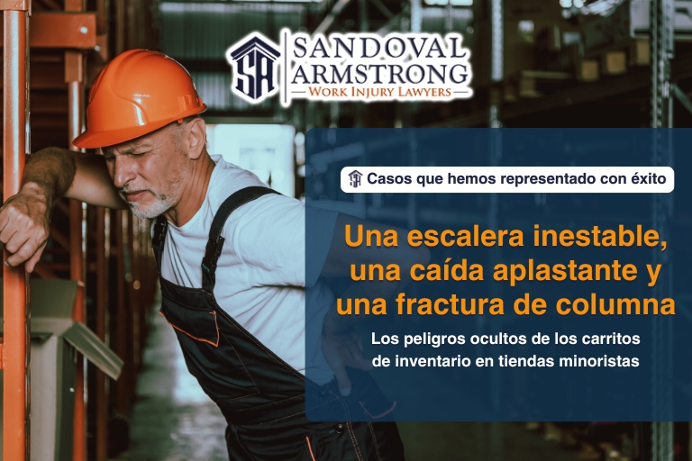 Una escalera inestable, una caída aplastante y una fractura de columna: Los peligros ocultos de los carritos de inventario en tiendas minoristas
