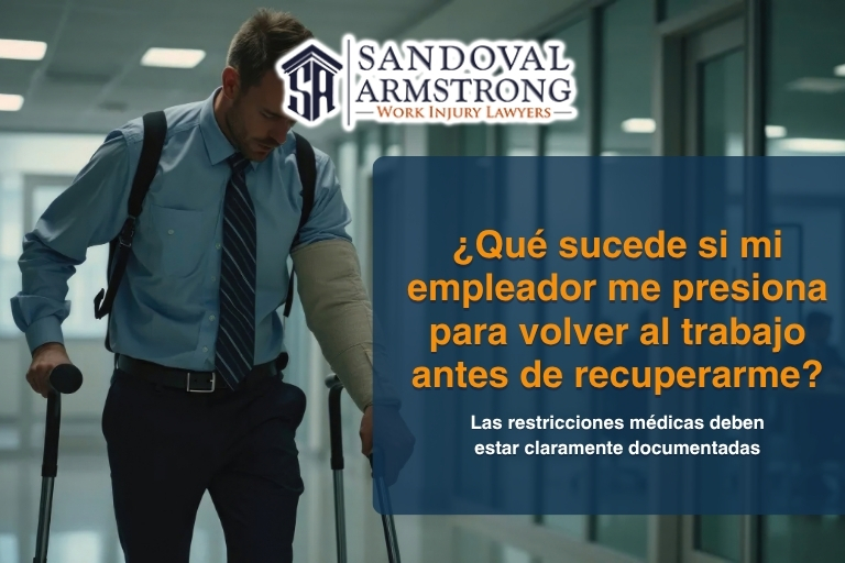 ¿Qué sucede si mi empleador en Dallas me presiona para volver al trabajo antes de recuperarme?